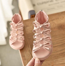 Load image into Gallery viewer, Girls Summer Sandals Kids Girls Princess Dress Shoes Toddler Children Roman Beach Sandals Gladiator Flowers Shoes