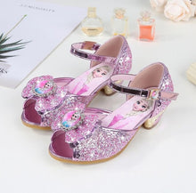 Load image into Gallery viewer, Girls Party shoes Princess Shoes Leather Glitter Crystals Rhinestones Knot Kids Shoes Elsa sneaker children Christmas gift