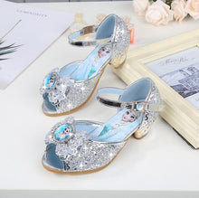 Load image into Gallery viewer, Girls Party shoes Princess Shoes Leather Glitter Crystals Rhinestones Knot Kids Shoes Elsa sneaker children Christmas gift