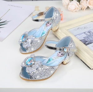 Girls Party shoes Princess Shoes Leather Glitter Crystals Rhinestones Knot Kids Shoes Elsa sneaker children Christmas gift