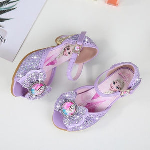 Girls Party shoes Princess Shoes Leather Glitter Crystals Rhinestones Knot Kids Shoes Elsa sneaker children Christmas gift