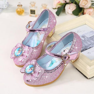 Girls Party shoes Princess Shoes Leather Glitter Crystals Rhinestones Knot Kids Shoes Elsa sneaker children Christmas gift