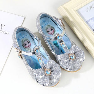 Girls Party shoes Princess Shoes Leather Glitter Crystals Rhinestones Knot Kids Shoes Elsa sneaker children Christmas gift