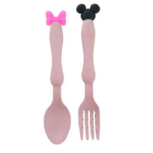 Load image into Gallery viewer, wheat straw bowl children cartoon tableware set baby dinner plate baby training Bowl spoon fork for kids without box