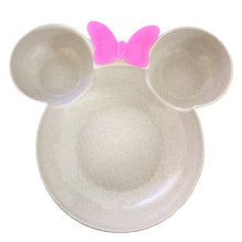 Load image into Gallery viewer, wheat straw bowl children cartoon tableware set baby dinner plate baby training Bowl spoon fork for kids without box