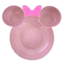 Load image into Gallery viewer, wheat straw bowl children cartoon tableware set baby dinner plate baby training Bowl spoon fork for kids without box