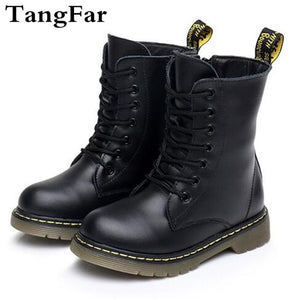 Boots Kids Genuine Leather Winter Fur Ankle Boots For Boys Toddler Fashion Girls Snow Boots Children's Shoes