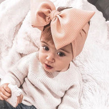 Load image into Gallery viewer, Adjustable Big Bow Headwrap Baby Headband Top Knot Headbands Over Sized Bow Hair Turban Newborn Head Band Girl Large Hair Bows