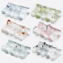 Load image into Gallery viewer, 5Pairs/lot 0-2Y Infant Baby Socks Baby Socks for Girls Cotton Mesh Cute Newborn Boy Toddler Socks Baby Clothes Accessories