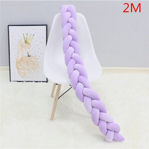 200cm Baby Bed Bumper Knot Long Handmade Knotted Braid Weaving Plush Baby Crib Protector Infant Knot Pillow Room Decor