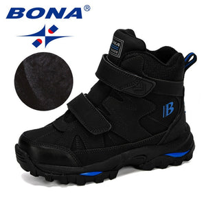 BONA 2019 New Popular Style Winter Children's Snow Boots Boys Girls Fashion Waterproof Warm Shoes Kids Thick Mid Non-Slip Boots