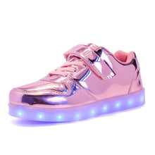 Load image into Gallery viewer, Kashiluo kids Led shoes usb charging Sneakers Children hook loop Fashion luminous shoes girls&#39; boys&#39; glowing flash shoes