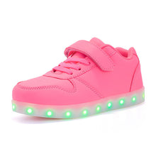 Load image into Gallery viewer, Kashiluo kids Led shoes usb charging Sneakers Children hook loop Fashion luminous shoes girls&#39; boys&#39; glowing flash shoes