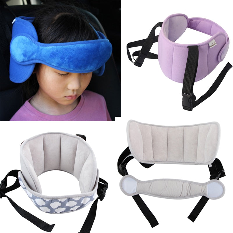 Child Car Seat Safety Baby Head Fixing Auxiliary Cotton Belt Adjusted Infants Sleeping Fixing Bent Head Security Protector Gray