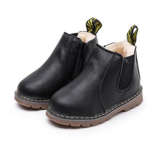 Load image into Gallery viewer, Russian Children Fashion Boots Winter Wool Teen Girls Chelsea Boot With Zip Big Boys Snow Boots PU Leather Sneakers Baby Kids