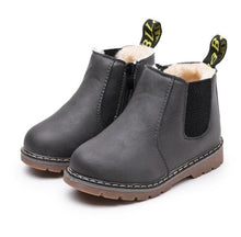 Load image into Gallery viewer, Russian Children Fashion Boots Winter Wool Teen Girls Chelsea Boot With Zip Big Boys Snow Boots PU Leather Sneakers Baby Kids