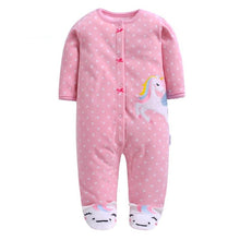 Load image into Gallery viewer, Newborn Baby Boy Autumn-winter Fleece Climbing Clothes 3-12M Kids Footed Pajamas Long Sleeved Infant Girls Cartoon Clothing