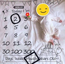 Load image into Gallery viewer, Infant Baby Milestone Blanket Photo Photography Prop Blankets Backdrop Cloth Calendar Bebe Boy Girl Photo Accessories 100x100cm