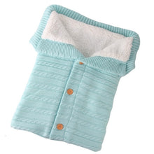 Load image into Gallery viewer, Newborn Baby Winter Warm Sleeping Bags Infant Button Knit Swaddle Wrap Swaddling Stroller Wrap Toddler Blanket Sleeping Bags