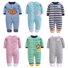 Load image into Gallery viewer, Newborn Baby Boy Autumn-winter Fleece Climbing Clothes 3-12M Kids Footed Pajamas Long Sleeved Infant Girls Cartoon Clothing