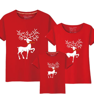 Dad Mom Baby Family Suit Family Look Christmas Family Matching Outfits T Shirt Mother Daughter Short Sleeve Father Son Clothes