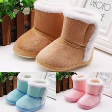 Load image into Gallery viewer, winter baby boys girls shoes  winter infants warm shoes Faux fur girls baby booties Leather boy baby boots