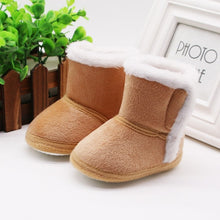 Load image into Gallery viewer, winter baby boys girls shoes  winter infants warm shoes Faux fur girls baby booties Leather boy baby boots