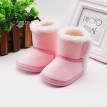 Load image into Gallery viewer, winter baby boys girls shoes  winter infants warm shoes Faux fur girls baby booties Leather boy baby boots