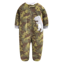 Load image into Gallery viewer, Newborn Baby Boy Autumn-winter Fleece Climbing Clothes 3-12M Kids Footed Pajamas Long Sleeved Infant Girls Cartoon Clothing