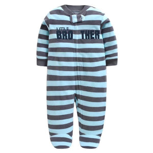 Newborn Baby Boy Autumn-winter Fleece Climbing Clothes 3-12M Kids Footed Pajamas Long Sleeved Infant Girls Cartoon Clothing