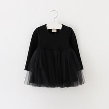 Load image into Gallery viewer, Baby girl clothes baby girl long sleeve stitching mesh tutu princess dress baby girl sweet cute baby girl dress