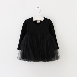 Baby girl clothes baby girl long sleeve stitching mesh tutu princess dress baby girl sweet cute baby girl dress