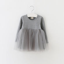 Load image into Gallery viewer, Baby girl clothes baby girl long sleeve stitching mesh tutu princess dress baby girl sweet cute baby girl dress