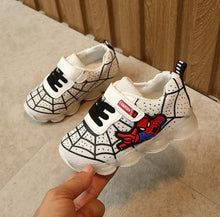 Load image into Gallery viewer, Led luminous Spiderman Kids Shoes for boys girls Light Children Luminous baby Sneakers mesh sport Boy Girl Led Light Shoes