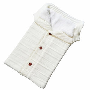 CYSINCOS Baby Sleeping Bag Envelope Winter Kid Sleepsack Footmuff Stroller Knitted Sleep Sack Newborn Swaddle Knit Wool Slaapzak