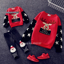 Load image into Gallery viewer, 19colors 2019 New Year Family Christmas Sweaters Xmas Hoodies Pajamas Warm Santa Claus Elk Embroidery Adult Kids Sweatshirt Gift