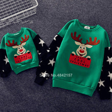 Load image into Gallery viewer, 19colors 2019 New Year Family Christmas Sweaters Xmas Hoodies Pajamas Warm Santa Claus Elk Embroidery Adult Kids Sweatshirt Gift