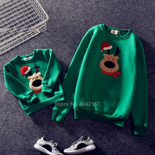 Load image into Gallery viewer, 19colors 2019 New Year Family Christmas Sweaters Xmas Hoodies Pajamas Warm Santa Claus Elk Embroidery Adult Kids Sweatshirt Gift