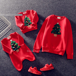 19colors 2019 New Year Family Christmas Sweaters Xmas Hoodies Pajamas Warm Santa Claus Elk Embroidery Adult Kids Sweatshirt Gift