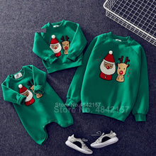 Load image into Gallery viewer, 19colors 2019 New Year Family Christmas Sweaters Xmas Hoodies Pajamas Warm Santa Claus Elk Embroidery Adult Kids Sweatshirt Gift