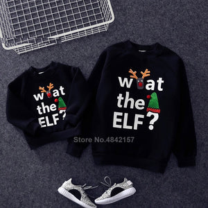 19colors 2019 New Year Family Christmas Sweaters Xmas Hoodies Pajamas Warm Santa Claus Elk Embroidery Adult Kids Sweatshirt Gift