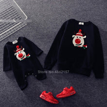 Load image into Gallery viewer, 19colors 2019 New Year Family Christmas Sweaters Xmas Hoodies Pajamas Warm Santa Claus Elk Embroidery Adult Kids Sweatshirt Gift