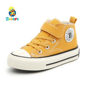 Children Canvas Shoes Girls Sneakers High Boys Winter Shoes Breathble 2019 Autumn Winter Fashion Kids Casual Shoes Toddler Boots