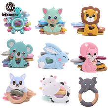 Load image into Gallery viewer, Let'S Make 1Pc Silicone Baby Teether Toddler Toys Diy Stroller Accessories For Pacifier Chain Owl Food Grade Toys Baby Teether