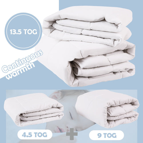 i-baby Baby Duvet All Season Duo Set, Oeko Tex Certified, Includes 1PC 4.5 TOG for Spring Summer & 1PC Duvet 9 TOG for Autumn