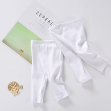 Load image into Gallery viewer, 3pcs pack baby pants 100% cotton kids leggings baby clothing girls pants waistband elastic pure white trousers children clothes