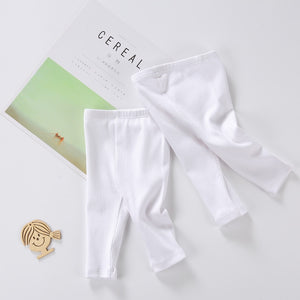 3pcs pack baby pants 100% cotton kids leggings baby clothing girls pants waistband elastic pure white trousers children clothes