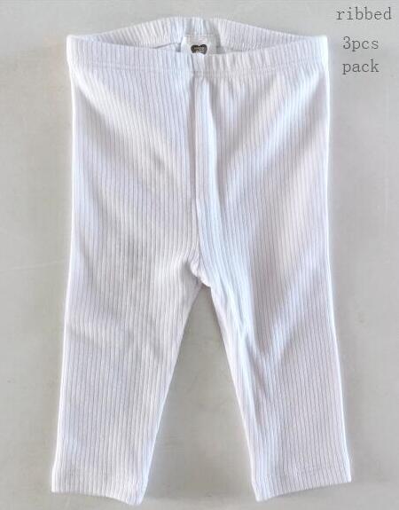 3pcs pack baby pants 100% cotton kids leggings baby clothing girls pants waistband elastic pure white trousers children clothes