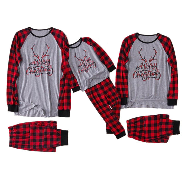 Christmas Family Pajamas Plaid Matching Sleepwear Clothes Outfits Look Father Mother Kid & Baby Nightwear Christmas Pyjamas Sets