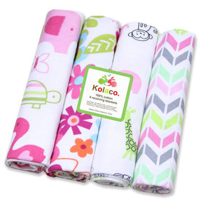 4 Pcs/Lot Baby Blankets Newborn 100% Cotton Flannel Receiving Muslin Diapers Baby Swaddle for Photography Children's Bed Blanket